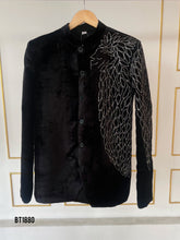 Load image into Gallery viewer, BT1880 Matching Black Velvet Lion Jackets for Dad & Junior – Roar in Sync 🖤🦁