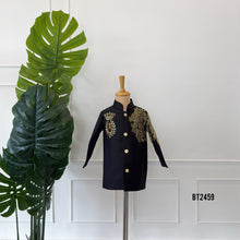 Load image into Gallery viewer, BT2459 Royal Lion Theme Embroidered Black Baby Boy Jodhpuri 🦁✨