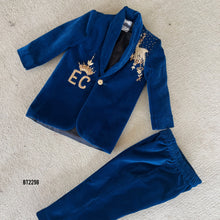 Load image into Gallery viewer, BT2298 🌟 Midnight Royalty Velvet Blazer – Dress Your Prince Like a King! 👑✨