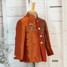 Load image into Gallery viewer, BT2515 Royal Ember Orange Embroidered Party Wear for Baby Boy