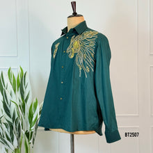 Load image into Gallery viewer, BT2503 Emerald Green Family Combo Outfit | Dad, Mom & Baby Matching Party Wear Set