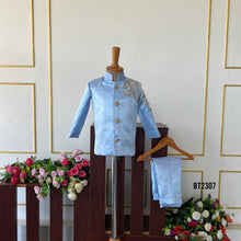 Load image into Gallery viewer, BT2307 ✨ Prince Charming’s Dream Outfit – Sky Blue Royal Bandhgala ✨