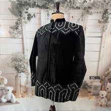 Load image into Gallery viewer, BT2606 Black Velvet Hand-Embroidered Jacket for Dad – Regal Party Wear