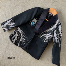 Load image into Gallery viewer, BT2049 Black Premium Party Wear Blazer for Boys – Special Occasion Outfit 🌟👑