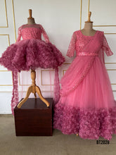 Load image into Gallery viewer, BT2028 🌸 Mommy & Me Rose Petal Dreams – Matching Party Dresses 🌸