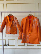 Load image into Gallery viewer, BT1877 Gleaming Coral - Embroidered Boys Party Wear Blazer
