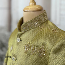 Load image into Gallery viewer, BT2517 Premium Father Son Sherwani Combo – Ivory & Olive Gold