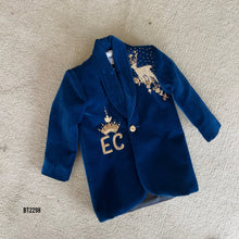 Load image into Gallery viewer, BT2298 🌟 Midnight Royalty Velvet Blazer – Dress Your Prince Like a King! 👑✨