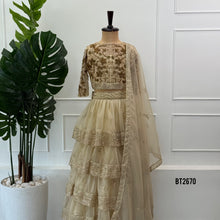Load image into Gallery viewer, BT2670 Ivory Gold Mother & Daughter Matching Lehenga Set