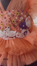 Load and play video in Gallery viewer, BT1752 Sunset Swirl Embellished Dress for Little Princesses
