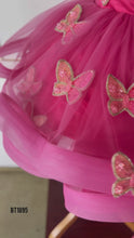 Load and play video in Gallery viewer, BT1895 Fuchsia Flutter Party Gown - Wings of Whimsy
