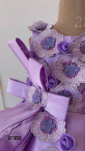 Load and play video in Gallery viewer, BT1852 Lavender Elegance Gown - Enchanting Whirls of Purple Splendor!
