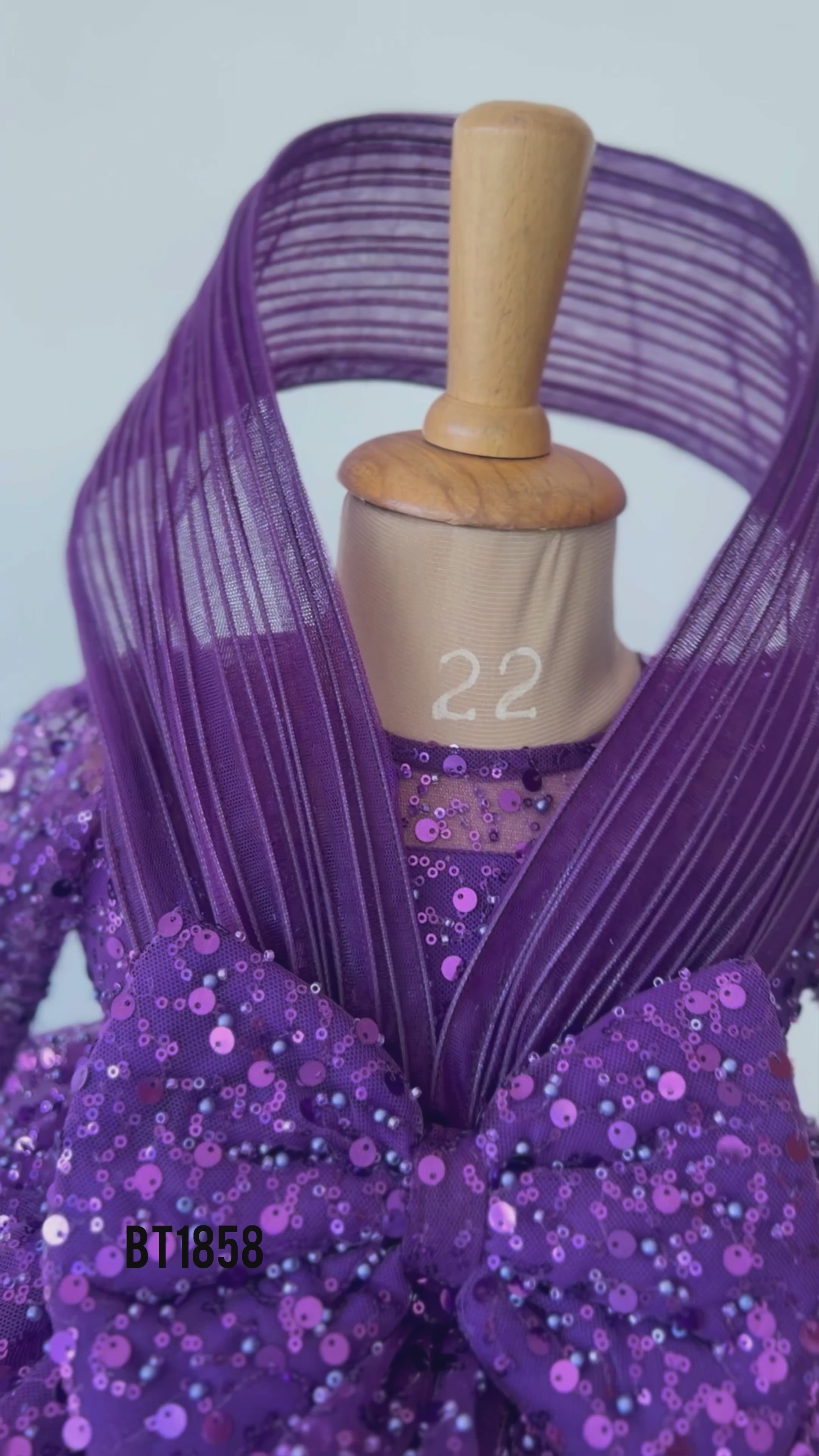BT1858 Regal Purple Sequin Delight - Baby Party Dress