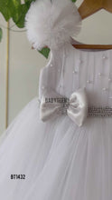 Load and play video in Gallery viewer, BT1432 Angelic White Feathered Princess Gown with Diamanté Detail
