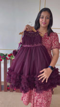 Load and play video in Gallery viewer, BT1507 Regal Plum Blossom Dress - Elegance for Your Little Star
