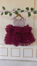 Load and play video in Gallery viewer, BT1683 Burgundy Brilliance Party Frock - Sparkle Like Never Before
