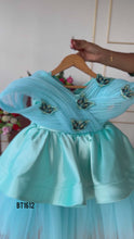 Load and play video in Gallery viewer, BT1612 Aqua Elegance: Enchanting Butterfly Gown for Tiny Trendsetters
