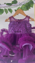 Load and play video in Gallery viewer, BT1461 Regal Purple Party Dress – A Royal Twist to Celebration!
