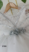 Load and play video in Gallery viewer, BT1894 Snowy Elegance Feathered Dress - Celestial Grace
