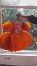 Load and play video in Gallery viewer, BT1764 Citrus Sparkle: Sunset Orange Sequin Party Dress for Little Stars
