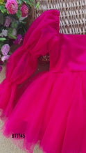 Load and play video in Gallery viewer, BT1745 Radiant Fuchsia Fantasy Dress - A Vivid Celebration for Your Little Star
