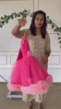 Load and play video in Gallery viewer, BT1644 Rosette Ribbon Pink Pompom Party Gown for Little Ones
