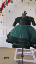 Load and play video in Gallery viewer, BT1706 Emerald Enchantment Holiday Dress for Little Darlings
