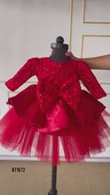 Load and play video in Gallery viewer, BT1672 Crimson Sequin Dream Dress - Sparkling Delight for Tiny Dancers
