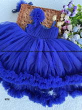Load image into Gallery viewer, BT732 Sapphire Ruffle Extravaganza – A Royal Twirl Awaits