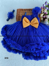 Load image into Gallery viewer, BT732 Sapphire Ruffle Extravaganza – A Royal Twirl Awaits