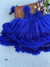 Load image into Gallery viewer, BT732 Sapphire Ruffle Extravaganza – A Royal Twirl Awaits
