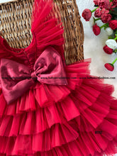 Load image into Gallery viewer, BT737 Radiant Red Ruffle Dress – A Cascade of Charm