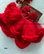 Load image into Gallery viewer, BT731 Crimson Couture Baby Gown – Bold Elegance for Little Belles