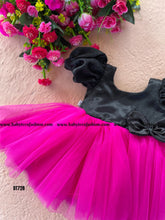 Load image into Gallery viewer, BT728 Midnight Bloom: Chic Fuchsia Flare Dress