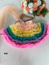 Load image into Gallery viewer, BT597 Rainbow Ruffle Delight: Color Splash Dress