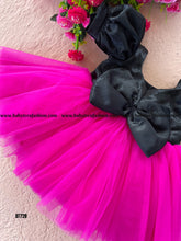 Load image into Gallery viewer, BT728 Midnight Bloom: Chic Fuchsia Flare Dress