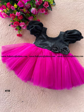 Load image into Gallery viewer, BT728 Midnight Bloom: Chic Fuchsia Flare Dress