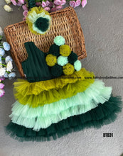 Load image into Gallery viewer, BT831 Blossom Fiesta: Enchanting Layered Party Dress for Your Little Star