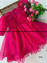 Load image into Gallery viewer, BT1338 Pink Organza Balloon Sleeve Frock