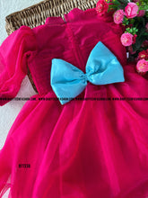 Load image into Gallery viewer, BT1338 Pink Organza Balloon Sleeve Frock