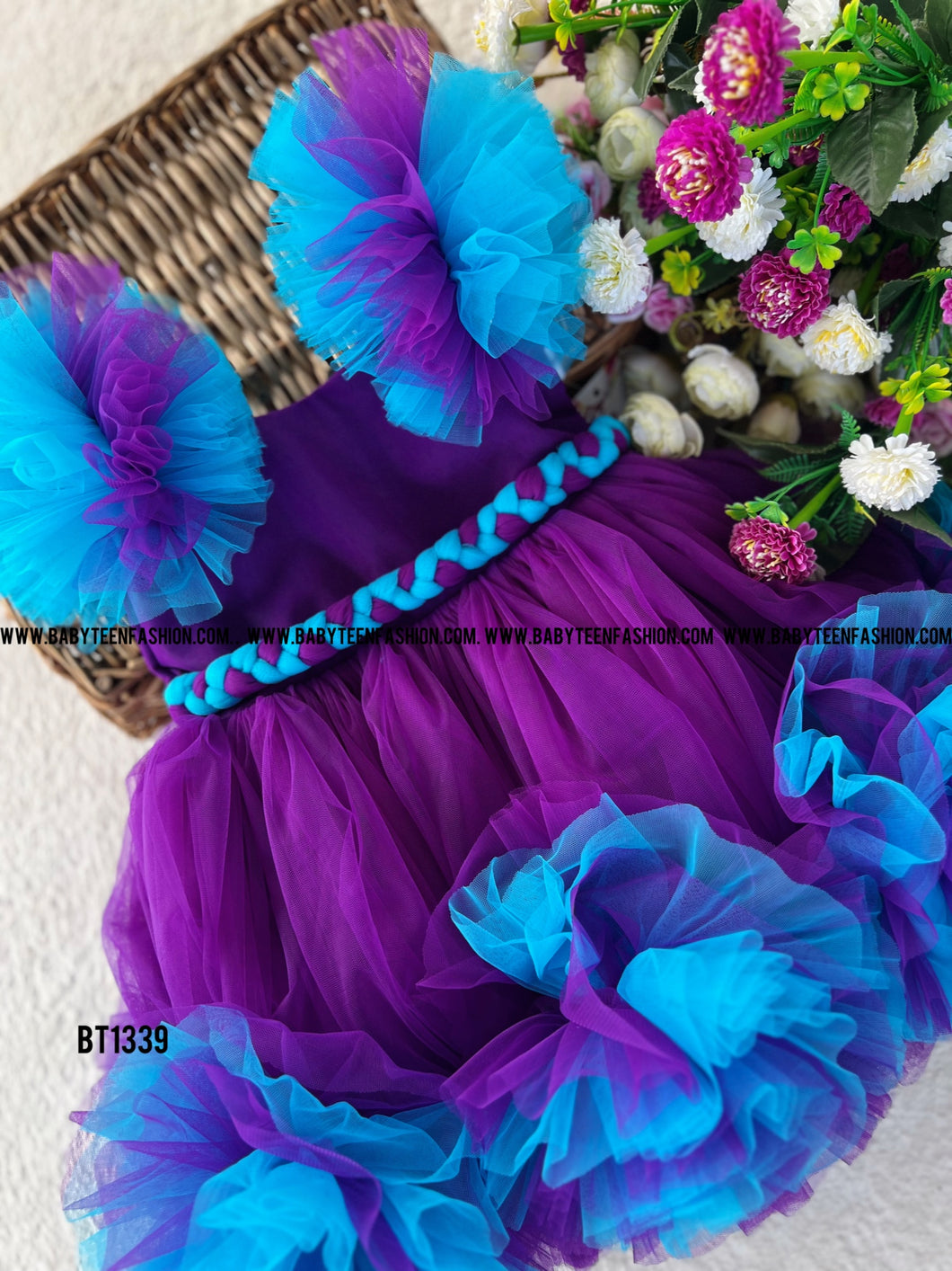 BT1339 Vibrant Violet Frolic Dress - A Whirl of Delight