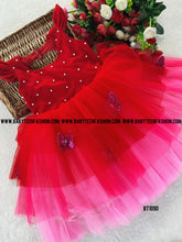 Load image into Gallery viewer, BT1090 Crimson Charm Baby’s Bedazzled Red Dress
