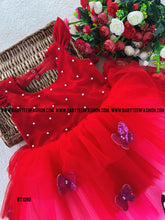 Load image into Gallery viewer, BT1090 Crimson Charm Baby’s Bedazzled Red Dress
