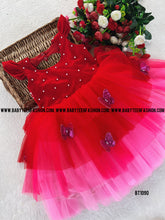 Load image into Gallery viewer, BT1090 Crimson Charm Baby’s Bedazzled Red Dress