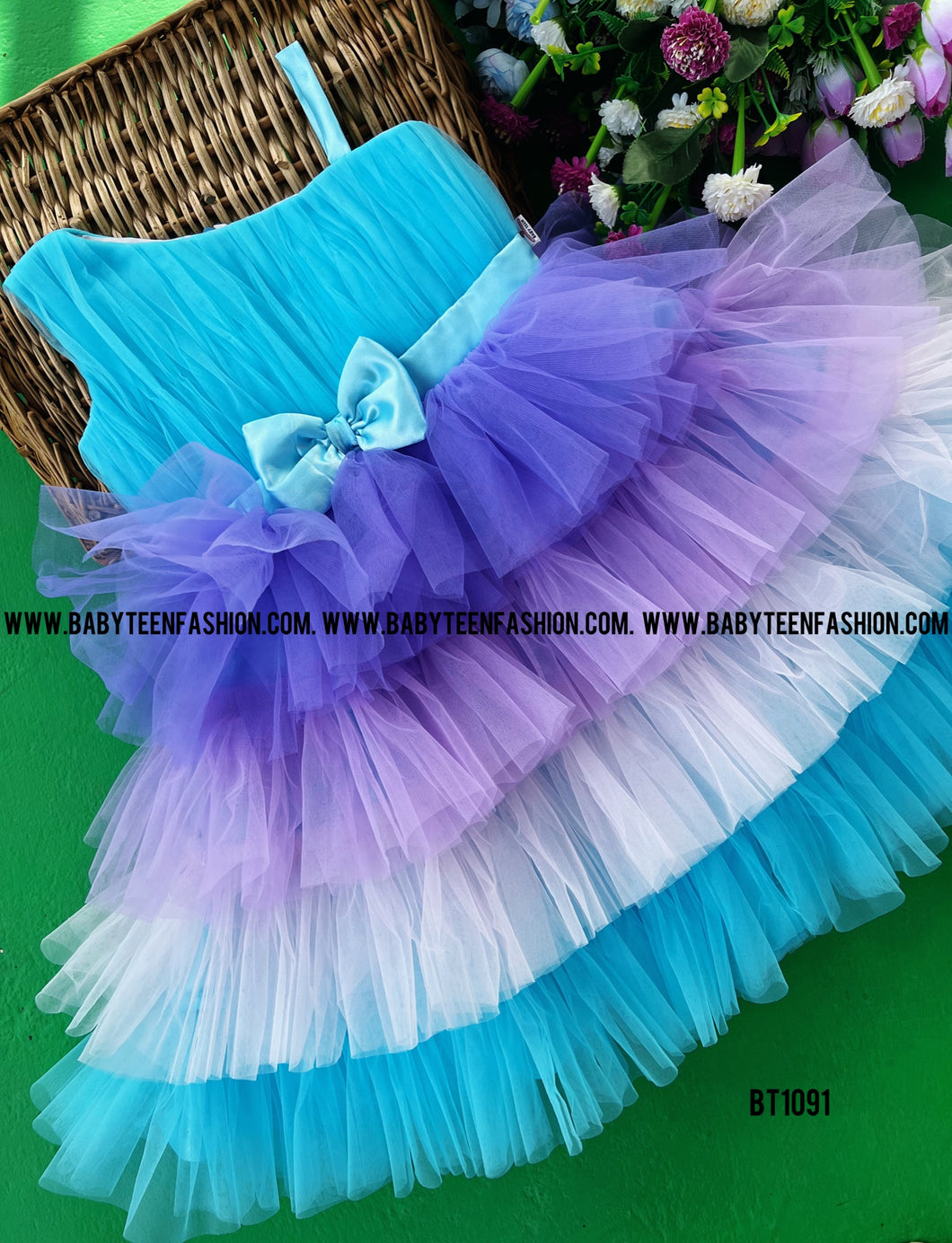 BT1091 Azure Whisper Fairytale Dress – Dreams in Cascading Color