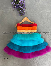 Load image into Gallery viewer, BT212 Sunset Cascade: Vibrant Ruffle Dress