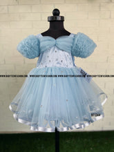 Load image into Gallery viewer, BT1344 Frosted Aqua Elegance A Dress as Unique as Your Little Star