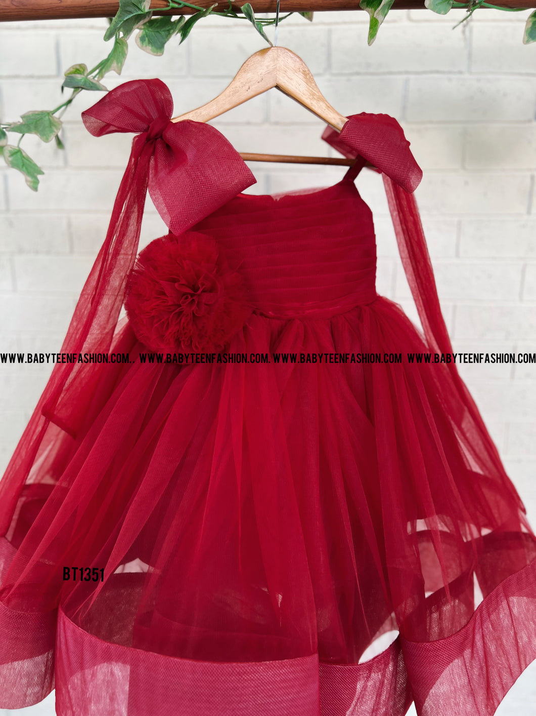 BT1351 Ruby Whirl - Baby's Celebration Dress