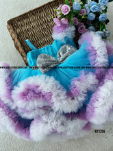 Load image into Gallery viewer, BT1356 Azure Blossom Festive Frock - Blooms of Elegance for Your Little One