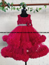Load image into Gallery viewer, BT1112 Ruby Rhapsody Gown - Twirl into the Festivities!
